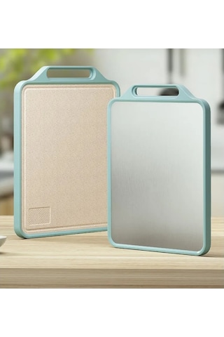 Liangmei Çift Taraflı Kesme Tahtası Paslanmaz Çelik Kesme -