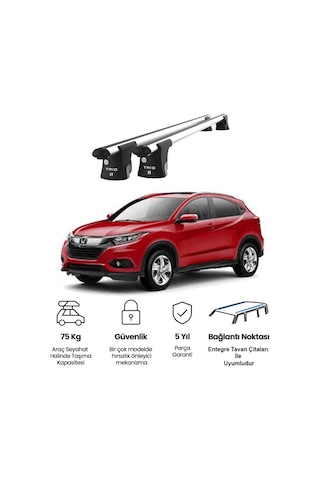Trio-ıı Honda Hr-v 2015 Ve Sonrası Kilitli Ara Atkı 120cm Port Bagaj Tavan Barı
