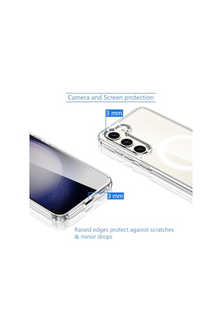 Samsung Galaxy Uyumlu S23 Kılıf Magsafe Özellikli Şeffaf Silikon Kapak Şeffaf