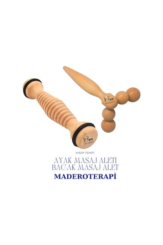 Maderoterapi Ayak Roller Ayak Altı, Baldır 2 Li Set Masaj Aleti