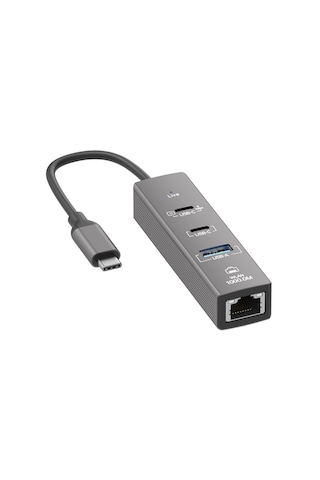 Forzacase Notebook Apple Uyumlu MacBook Type-c 4in1 Ethernet Usb 3.0 100w Pd Çevirici Hub Fc1165