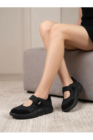 Nesilshoes Nesil Shoes Conf 112 Siyah Cırtlı Anatomik Kadın Sneakers