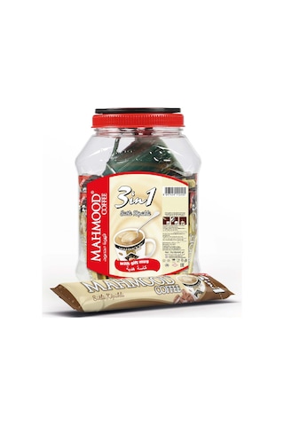 Mahmood Coffee 3'ü 1 Arada Sütlü Köpüklü Kahve Kavanozlu Bardak 36 x 18 G + Fincan