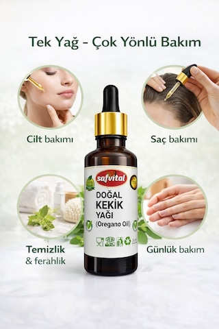 Safvital Kekik Yağı Bitkisel Bakım Yağı 20 Ml Cilt Saç Bakımı Günlük Kullanım Doğal Bakım Yağı