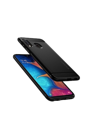 Spigen Galaxy Uyumlu A20e Kılıf Rugged Armor Matte Black