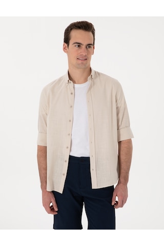Pierre Cardin Erkek Bej Gömlek Desenli 50307025-vr011 Bej