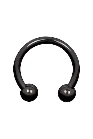 Siyah At Nalı Piercing 10 Mm Çelik Septum Dudak Helix Tragus Küpe