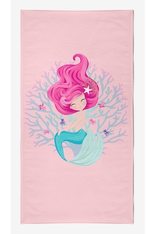 VevienHome Sevimli Deniz Kızı Dijital Baskılı 75 x 145 CM Çocuk Plaj Havlusu
