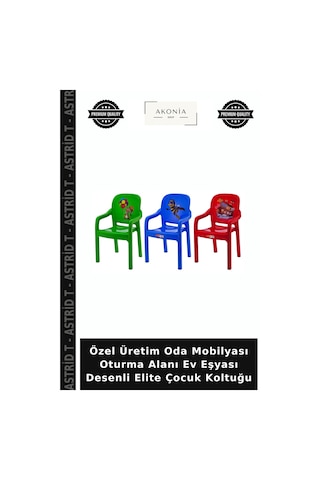 Özel Üretim Oda Mobilyası Oturma Alanı Ev Eşyası Desenli Elite Çocuk Koltuğu Çok Renkli