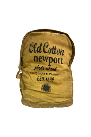 Old Cotton Cargo Kaliteli Vintage Disayn Laptop Bölmeli Sırt Gezi Çantası Leone Bag Oil 5100 Camel