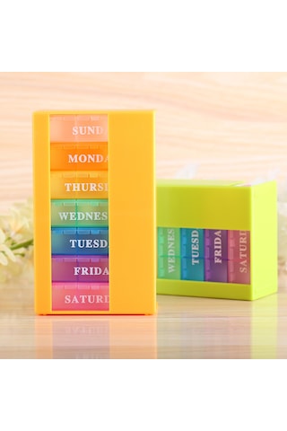 Leezsing Haftalık Hap Düzenleyici Taşınabilir Saklama Kutusu Seyahat 7 Günlük İlaç Kutusu 21 Yuva Günde 3 Kez