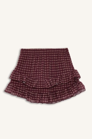 Defacto Coool Kareli Normal Bel Penye Astar Tül Mini Etek G3014ax25wnbr115 Bordo