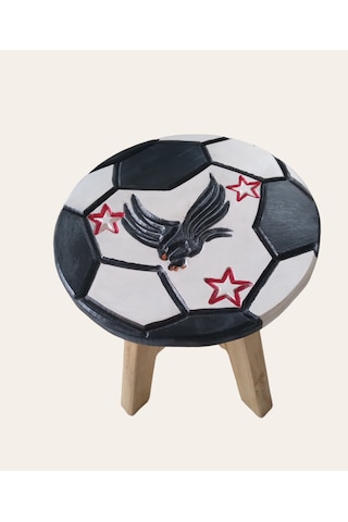 Beşiktaş Fanatik El Yapımı Ahşap Tabure