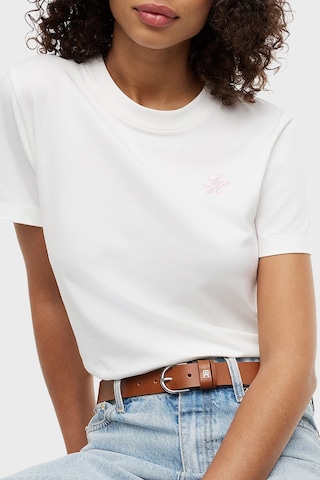 Tommy Hilfiger Logolu Regular Fit Bisiklet Yaka T Shirt Kadın T Shirt Ww0ww49941 Ybl Beyaz