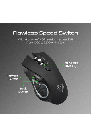 Vertux Vendetta Kablolu Gökkuşağı Aydınlatmalı İngilizce Q Oyuncu Klavye Mouse Set