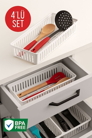 4'lü Çekmece İçi Kaşıklık Sepet Organizer Diğer