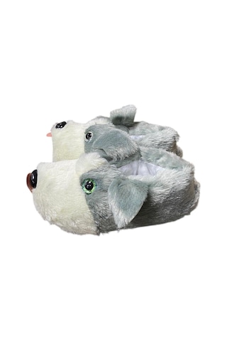 Özat Ev İçi Yünlü Köpekli Panduf Gri Beyaz Füme - 673464609 Gri Beyaz Füme