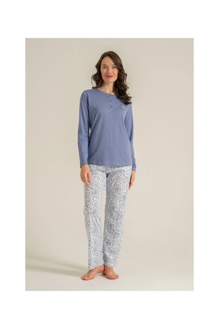 Moda Dua Pierre Cardin Pc9270-s Kadın Uzun Kollu Pijama Takımı mavi