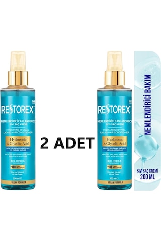 Hydra Nemlendirici Canlandırıcı Bakım Sıvı Saç Kremi 2x200 Ml-hyaluronik Asit Glikoik Asit
