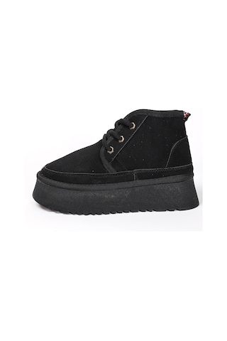 Silvana Kadın Bağcıklı Ugg A010-h61 Siyah