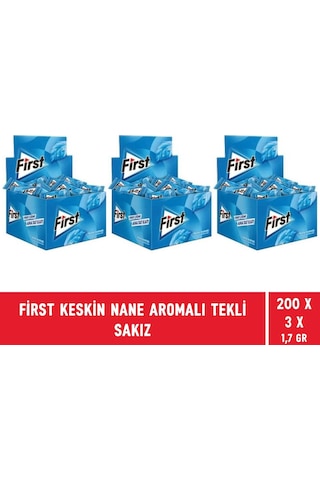 First Keskin Nane Aromalı Tekli Sakız 3 x 200'lü