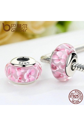 Bamoer 32 Stilleri 925 Ayar Gümüş Efervesans Murano Cam Boncuk Fit Charm Bilezik Z056