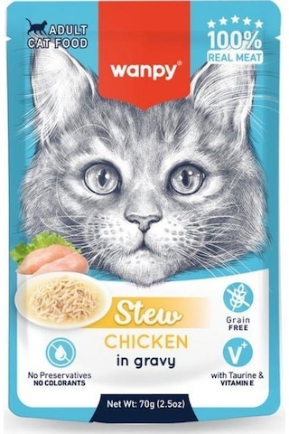 Wanpy Stew Gravy Pocuh Tavuklu Yetişkin Yaş Kedi Maması 70 Gr Wanpy Stew Gravy Pocuh Tavuklu Yetişkin Yaş Kedi Maması 70 Gr