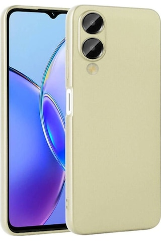 Vivo Y17s Kılıf Zore Premier Silikon Kapak Gold