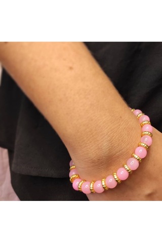 Oriental Kuyumculuk Jewellery Pembe Taşlı Bileklik Altın