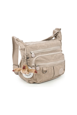 Krinkıl Su Geçirmez Kumaş Çok Gözlü Çapraz Kol Ve Omuz Postacı Çantası Taş Rengi 9507 Taş