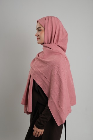 Giverny Pembe Düz Klasik Ria Şal İtalyan Dikişli Pamuk Caz Sade 202130 04