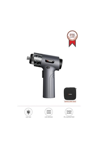 Torima Tts-01 Gri 30 Parça Sarjlı Tornavida Seti Led Işıklı, Mıknatıslı, Type-c