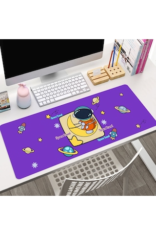 Cbtx Meıleer Hy1228 800x300x2mm Ev Ofis İçin Kalınlaşmak Kauçuk Bilgisayar Mouse Pad Kenar Overlok Sümen - Astronot