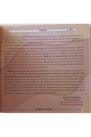 2026 7.sınıf Infokoç Yayınları Öğrenci Takip Sistemi (40 Haftalık, Detaylı, Konu Soru Video Takip)