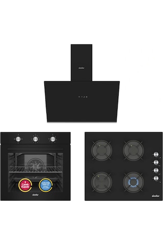 Simfer SB8228 - T3046 - SD8722 Trend Mekanik Siyah 3'lü Ankastre Set