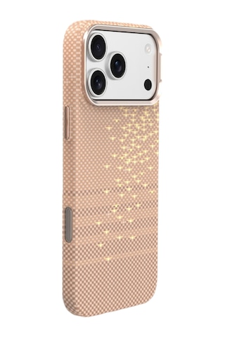 Piili Apple iPhone Uyumlu 17 Kevlar Serisi Magsafe Kılıf Dalga Altın