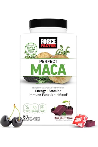 Force Factor Perfect Maca Dım Saffron Black Maca Antioxidants 60 Soft Chews
