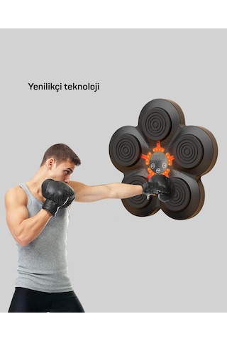 Akıllı Müzikli Boks Makinesi Bluetooth Bağlantılı Işıklı Hedefli Fitness Aleti Çok Renkli