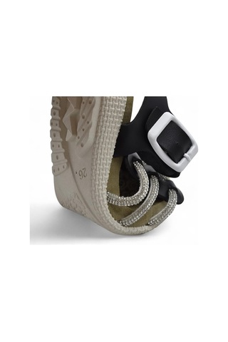 8454 Rahat Taban Kız Çocuk Sandalet Terlik Çocuk Taşlı Sandalet Siyah