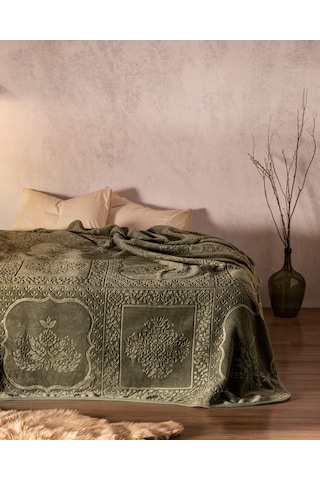 Madame Coco Rochelle Vizon Emboss Çift Kişilik Battaniye - Haki 1kbatc0436çift Kişilik-haki Vizon