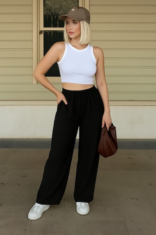 Trendy Mall Sofya Keten Bol Kesim Pantolon Siyah Siyah Trendy Mall Sofya Keten Bol Kesim Pantolon Siyah Siyah