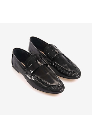 Hawen Angels Kadın Enjeksiyon Kösele Loafer 61145 Siyah