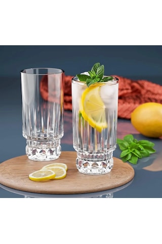 6 Lı Kristal Cam Meşrubat Bardağı Bardak Kupa 270ml