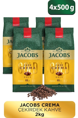 Jacobs Cafe Crema Çekirdek Kahve 4 x 500 G