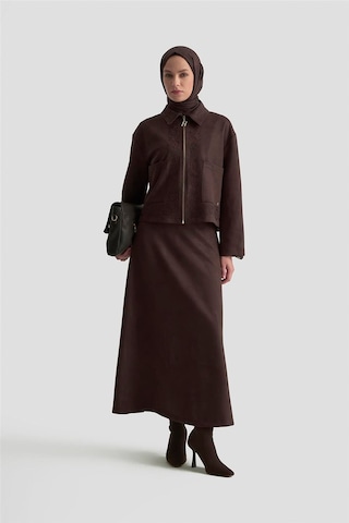 Armine Nakışlı Süet Takım 25kd1505 Kahverengi Kahverengi