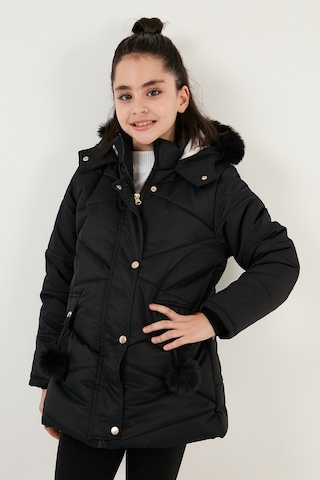 Lela Içi Peluş Astarlı Kapüşonlu Şişme Kız Çocuk Mont 6035034 Siyah