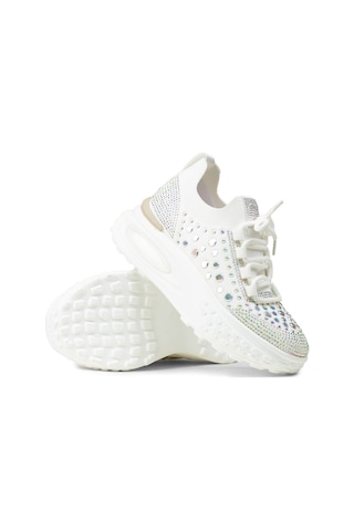 Deery Kadın Beyaz Taş Detaylı Sneaker Ayakkabı - 26311zbyzp01 Beyaz