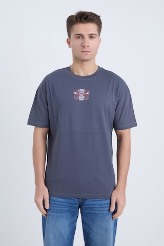 Velvoria Unisex Oversize A True Love Baskılı Antrasit Renk T-shirt