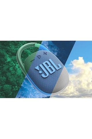 Jbl Clip 4 Eco Bluetooth Hoparlör, Geri Dönüştürülmüş Malzemeden, Mavi Su Geçirmez, Taşınabilir Müzik Kutusu, Pratik Karabinalı 10 Saate Kadar Kablosuz Müzik Akışı
