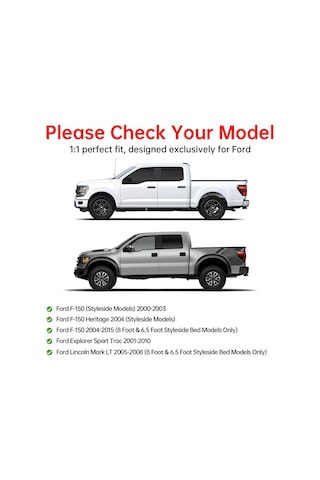 Yaozixa Ford F150 2000-2015 Kamyon Yatağı Sabitleme Kanca Seti - Siyah, Dayanıklı Çelik, 6 Adet Kanca + 12 Vida, Yük Güvenliği İçin